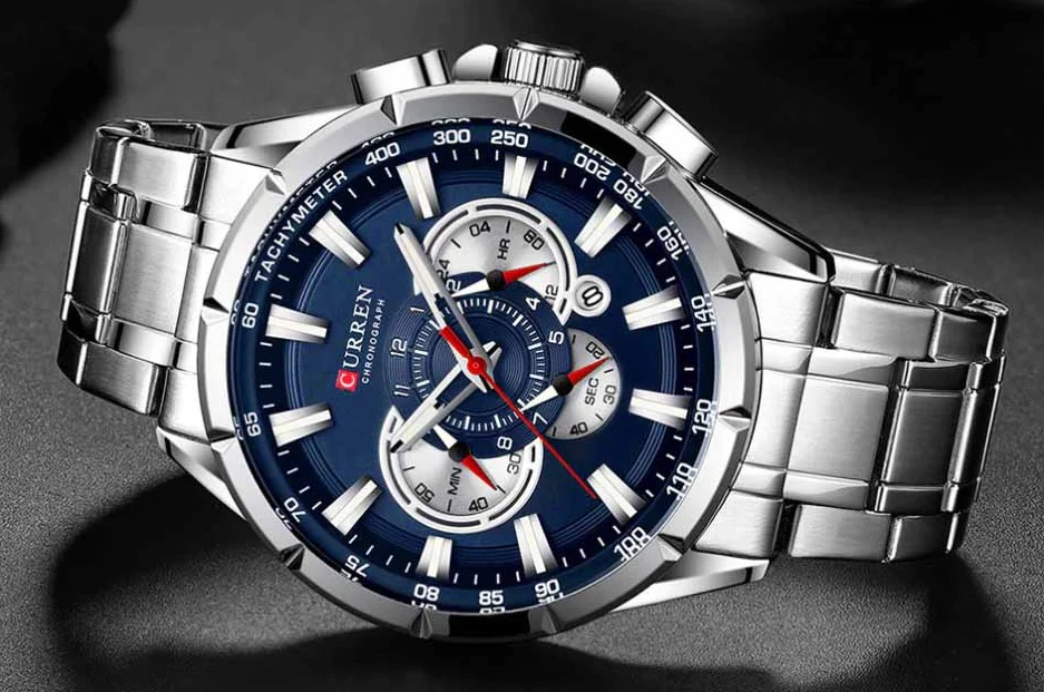 Steel Chronograph Analog Quartz Men's Watch. - Image 2