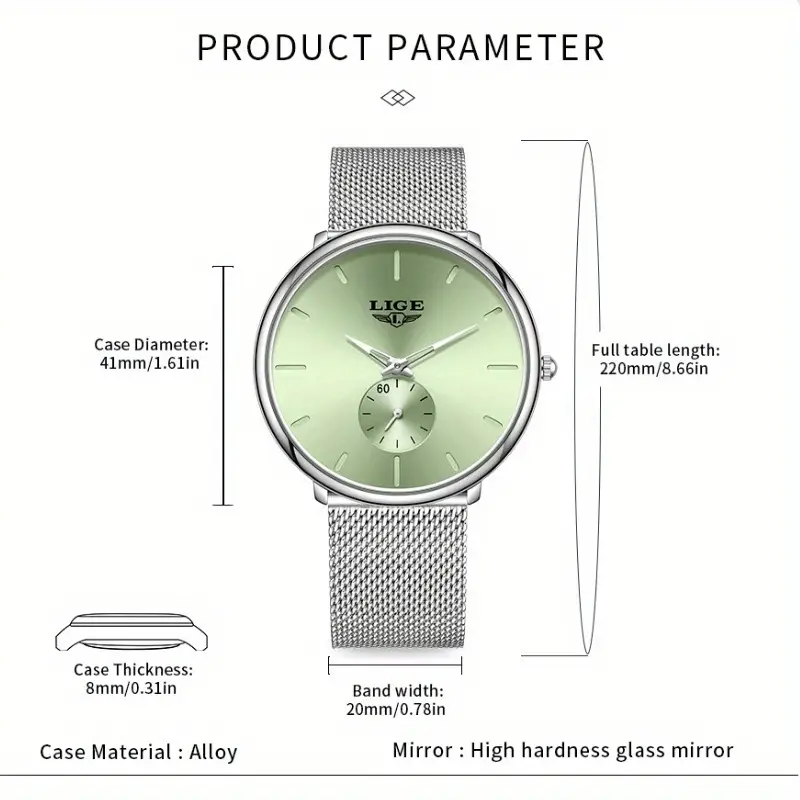 LIGE Women'S & Men'S Quartz Watch - Image 3